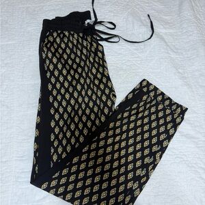 Stylish Black and Gold Patterned Women’s Pants